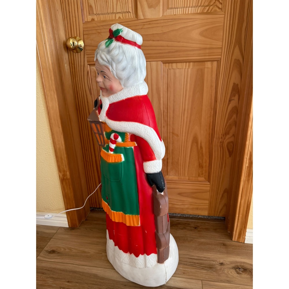 Vintage Mrs Claus Christmas Blow Mold Light Up Outdoor Decor 37 Inch Empire - Picture 6 of 12